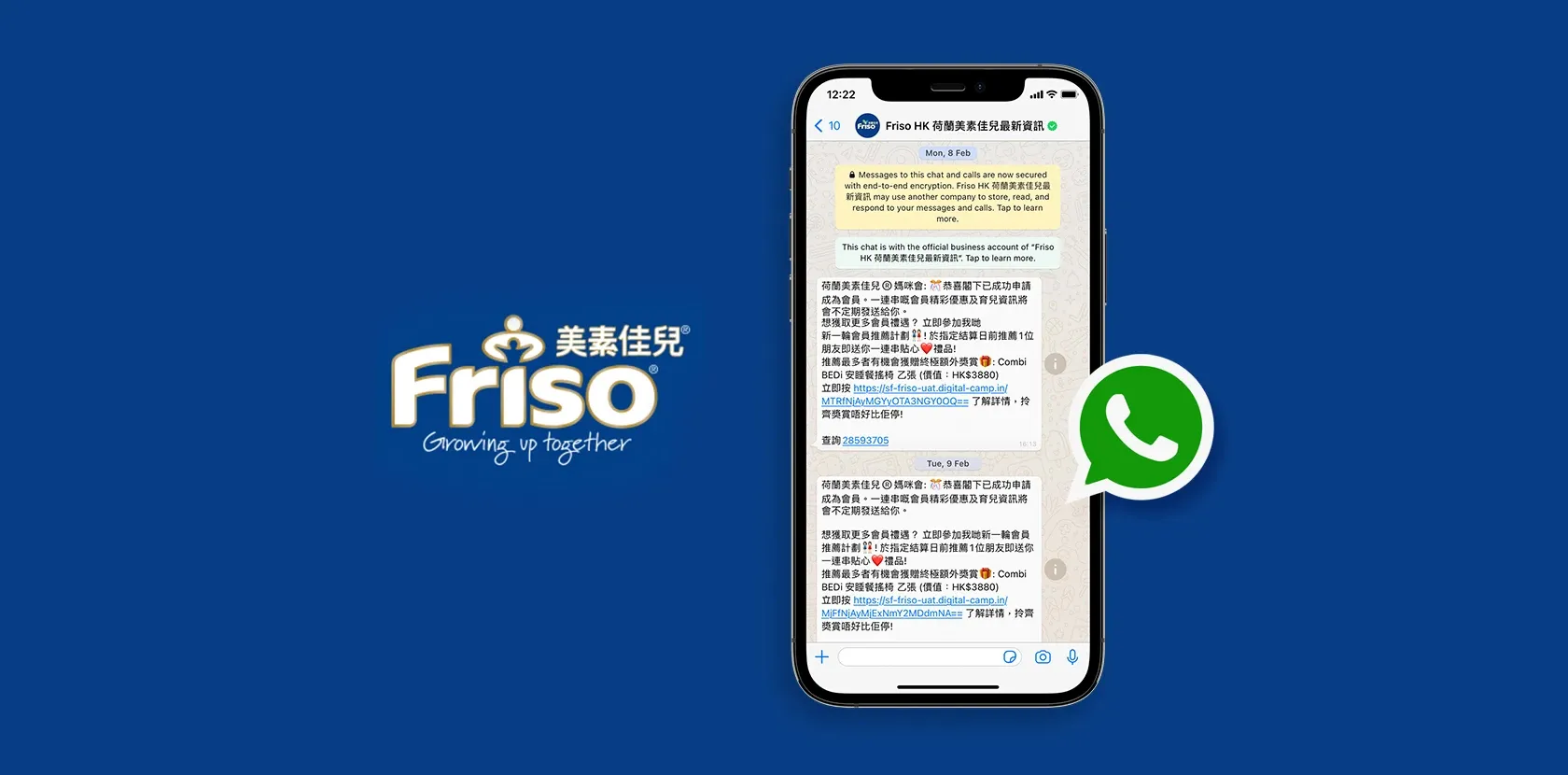 FRISO WHATSAPP MESSAGE WITH API DEVELOPMENT SERVICE