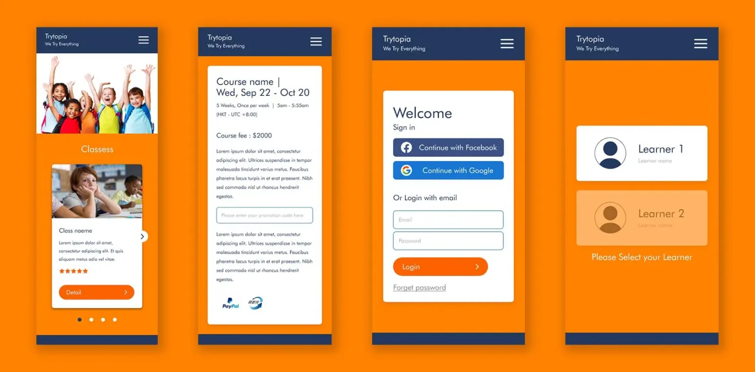 TRYTOPIA ONLINE COURSE WEBSITE DEVELOPMENT